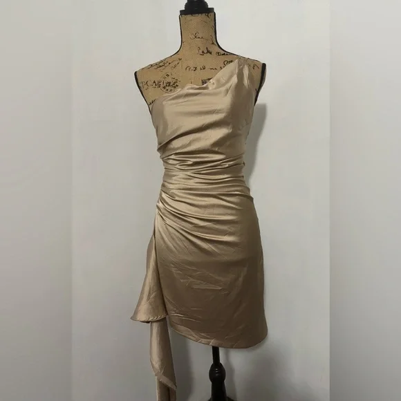 BABYBOO Avery Mini Dress Champagne Size XS - Picture 2 of 12